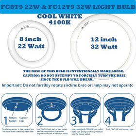 CHKADAWA FC8T9 22W bulb, four-pin G10q base, replacement option.