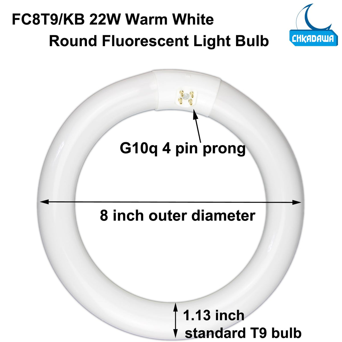 CHKADAWA FC8T9 8in bulb 22W ideal for kitchen ceiling fans