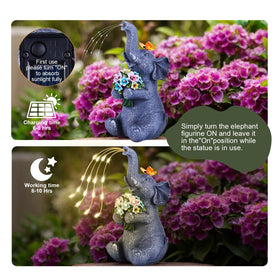 ChlinHuoho waterproof resin elephant lights withstand rain and snow for year-round use.
