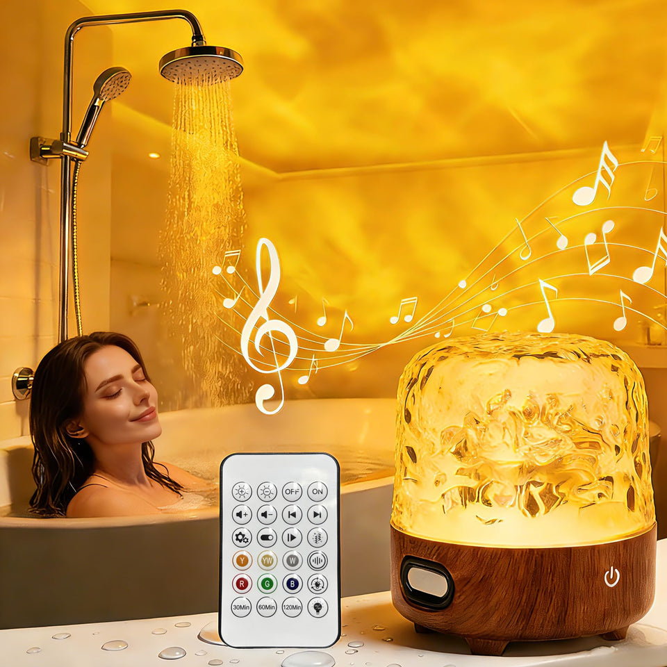 CHLORANTHUS spa-like shower lamp front view with mood lighting for relaxing showers