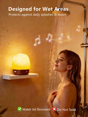 CHLORANTHUS spa-like shower lamp side view showing portable cordless setup