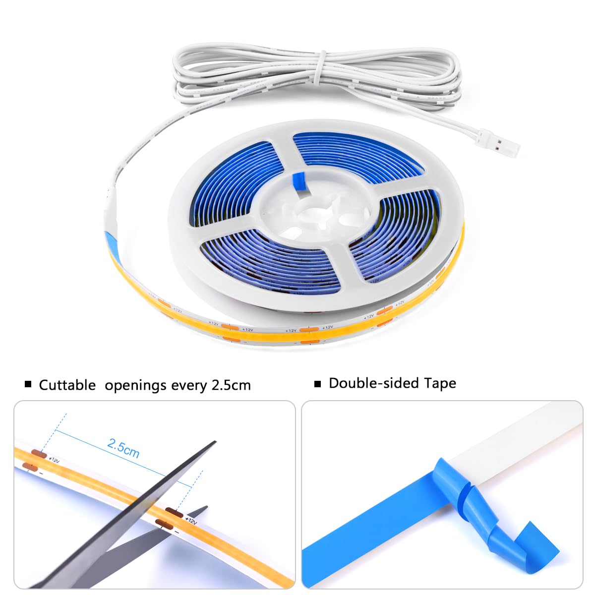 CHNMALITAI COB LED strip penetrating range up to 20mm behind panels.