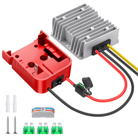 CHoiKWong battery adapter for Milwaukee M18 packs delivering secure 12V output.