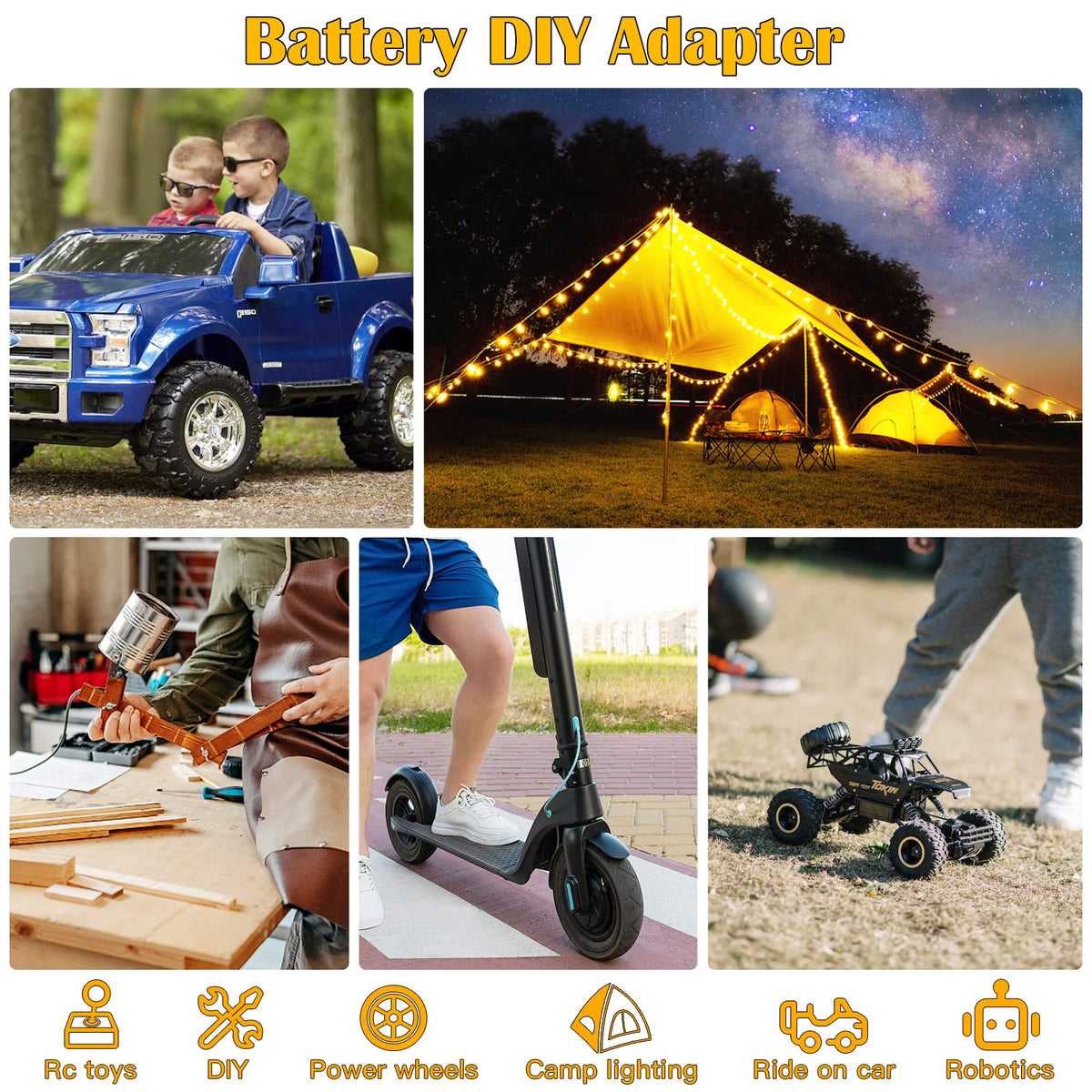CHoiKWong power wheel adapter fits Dewalt 20V battery securely.