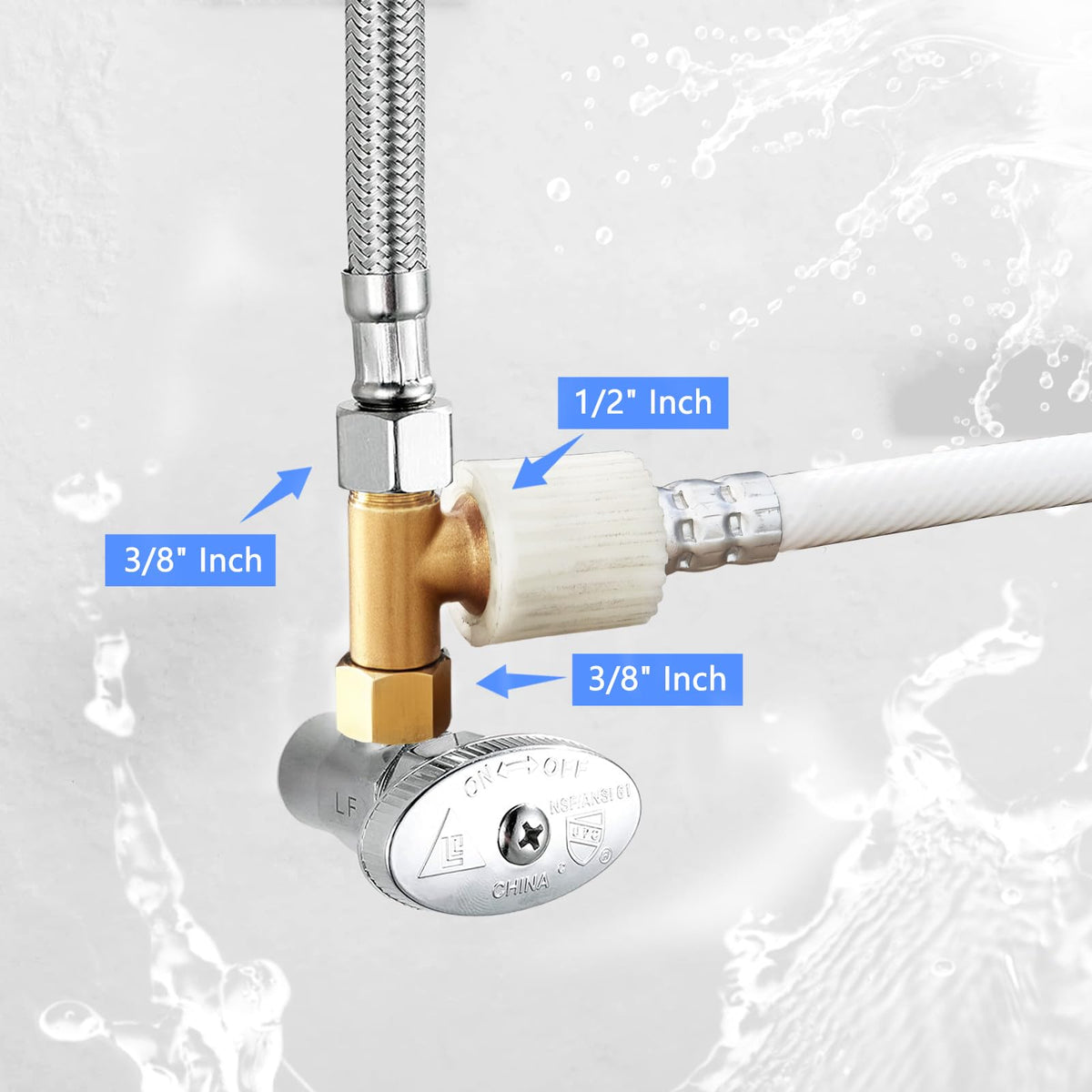 CHOMLEY bidet T-adapter with included accessories for quick installation.
