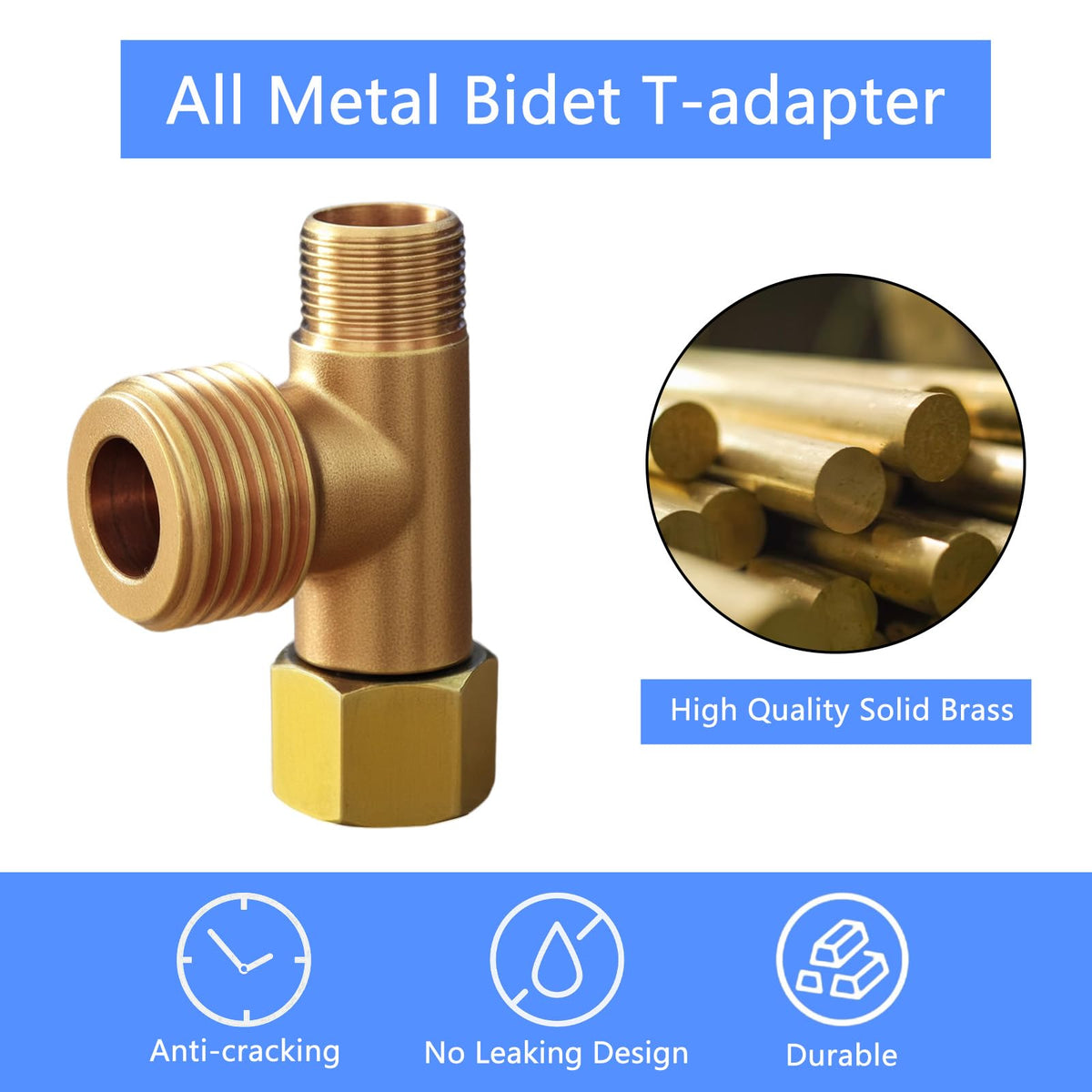 CHOMLEY bidet T-adapter enables skirted toilet installation without tank access.