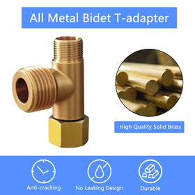CHOMLEY bidet T-adapter enables skirted toilet installation without tank access.