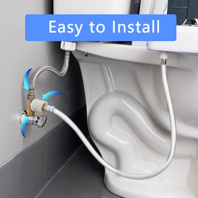 CHOMLEY bidet T-adapter compatible with Toto Washlets on skirted toilets.