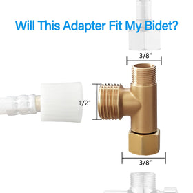 CHOMLEY bidet T-adapter connects to wall supply for easy setup.
