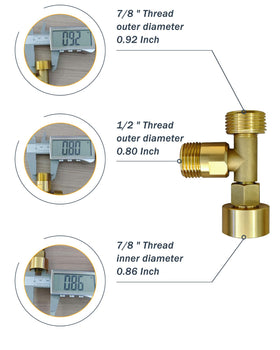 CHOMLEY brass T-adapter leak-proof valve ensures a tight seal