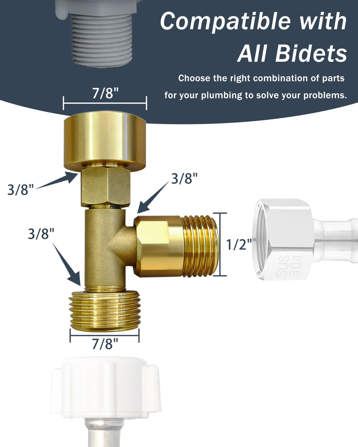 CHOMLEY T-adapter 1/2-inch male adapter provides a secure outlet