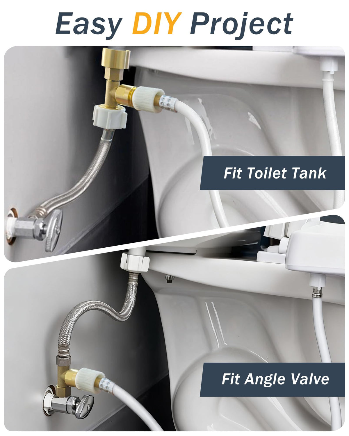 CHOMLEY T-adapter 7/8-inch to toilet tank connection for versatile compatibility