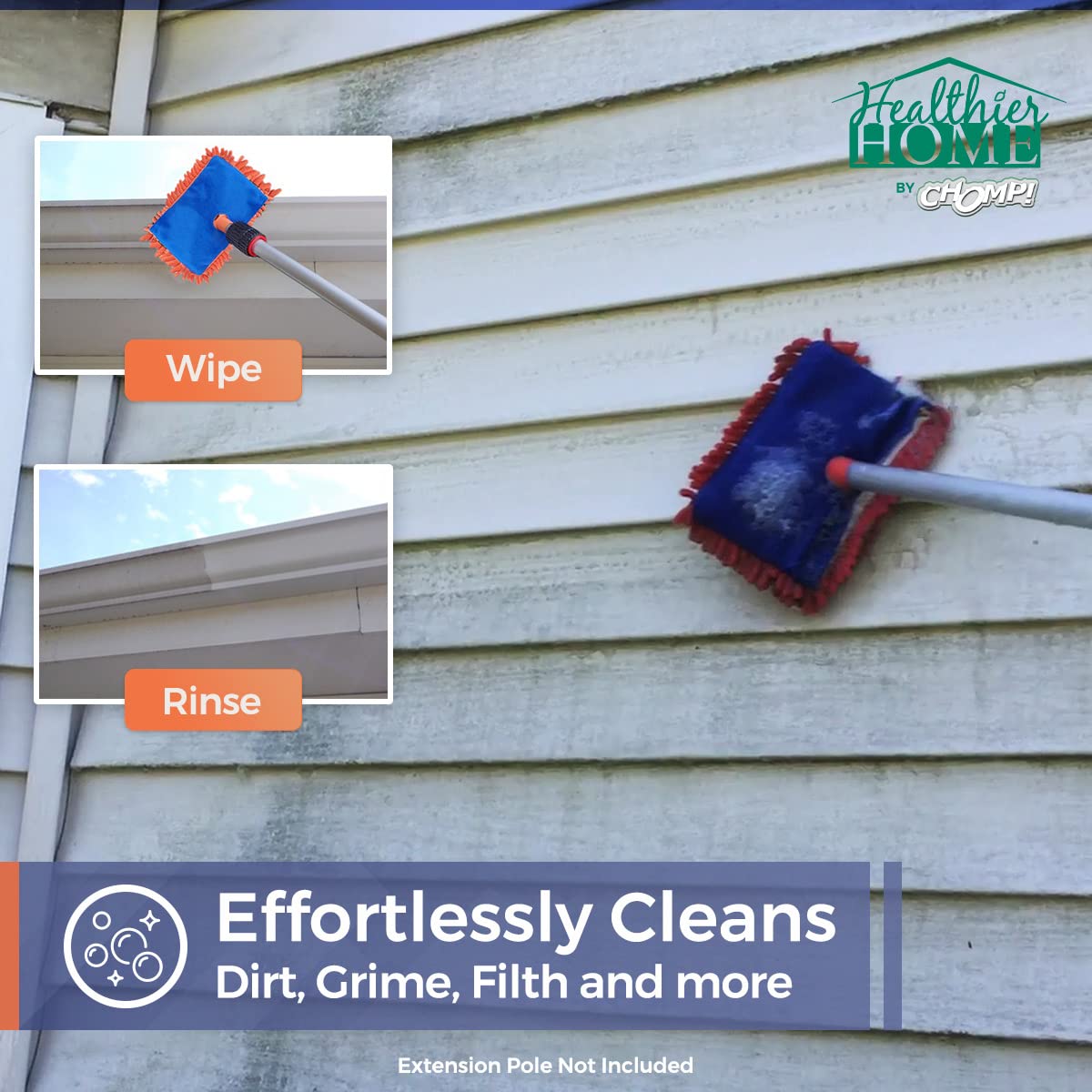 CHOMP! foam action demonstrates deep cleaning of dirt and grime.