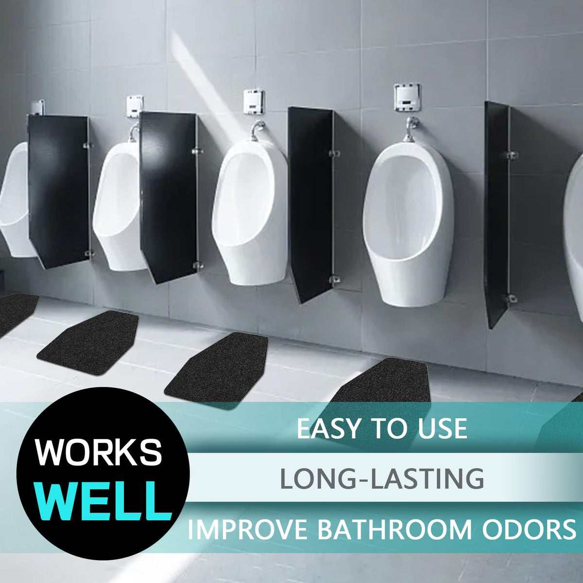 CHONOVO urinal mat with durable stitching, long-lasting use in busy restrooms.