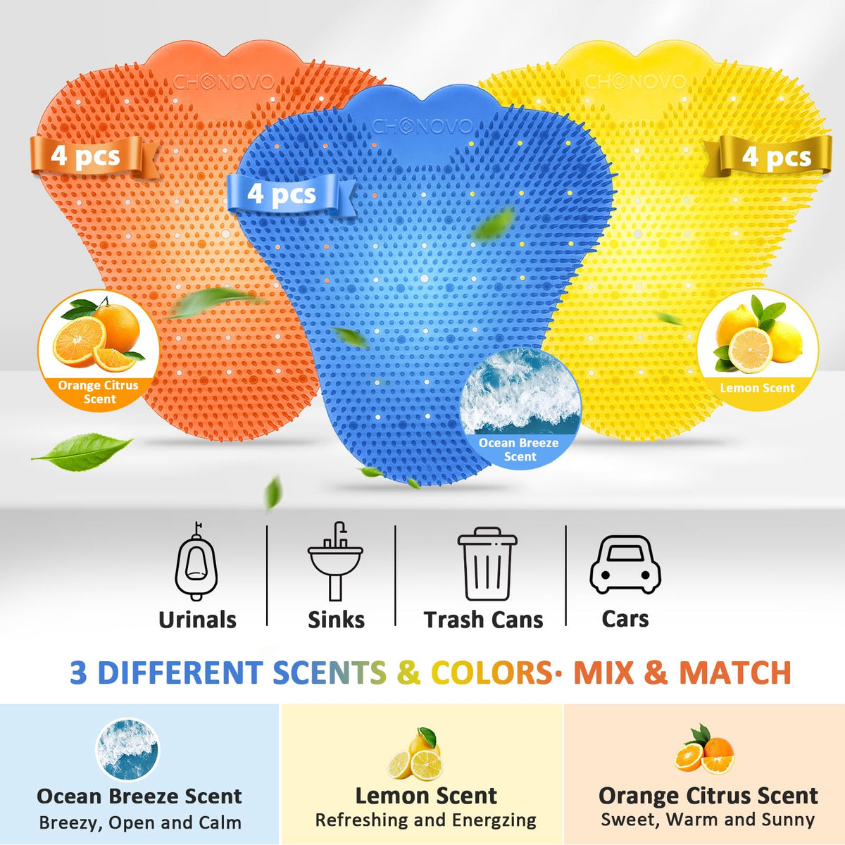CHONOVO urinal screen splash-guard bristles reduce splashback