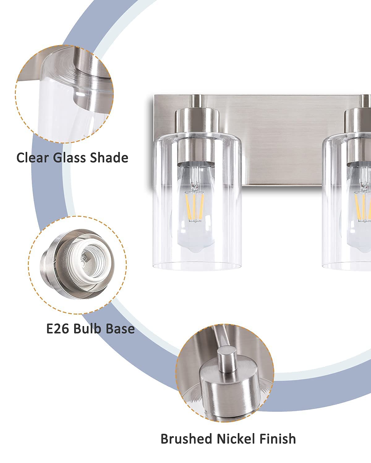 Chosenior brushed-nickel finish closeup highlights sleek, corrosion-resistant design.