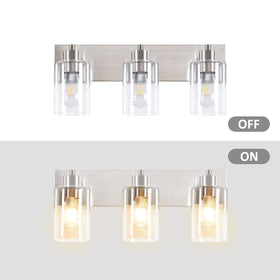 Chosenior clear-glass shade detail showcases bright, even light distribution.