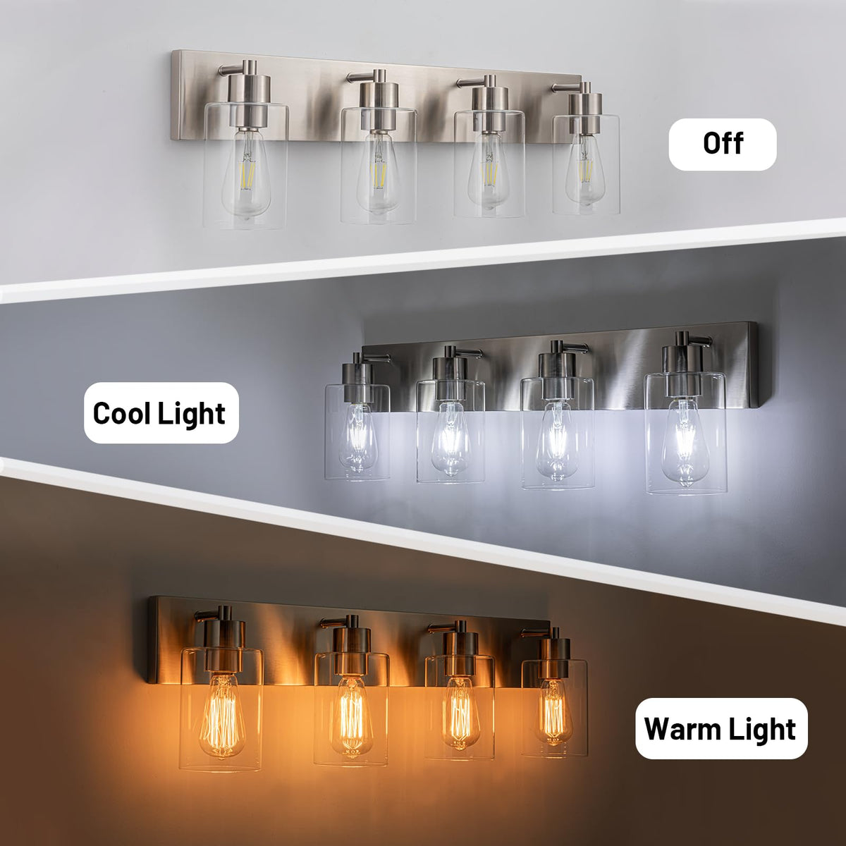 Chosenior modern vanity fixture in brushed nickel enhances hallways and entryways