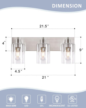 Chosenior wall sconce in brushed nickel offers modern style for kitchen or hallway.