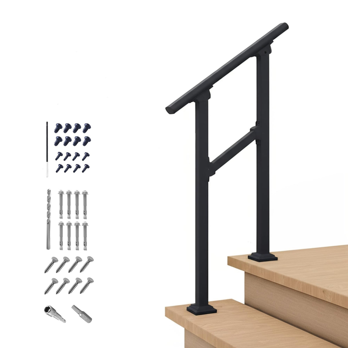 CHR CR fence rail kit side view shows sturdy porch support