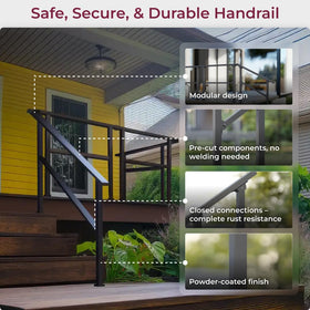 CHR CR Fence matte black finish blends with brick, wood, or concrete surfaces
