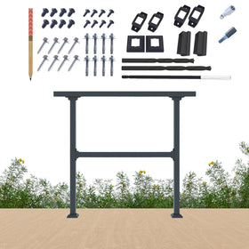 CHR CR Fence & Rail horizontal deck railing in black provides a sturdy flat-surface perimeter.