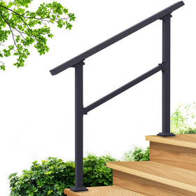 CHR CR Fence and Rail 2-3 Step Stair handrail installed on porch offers sturdy entry support.