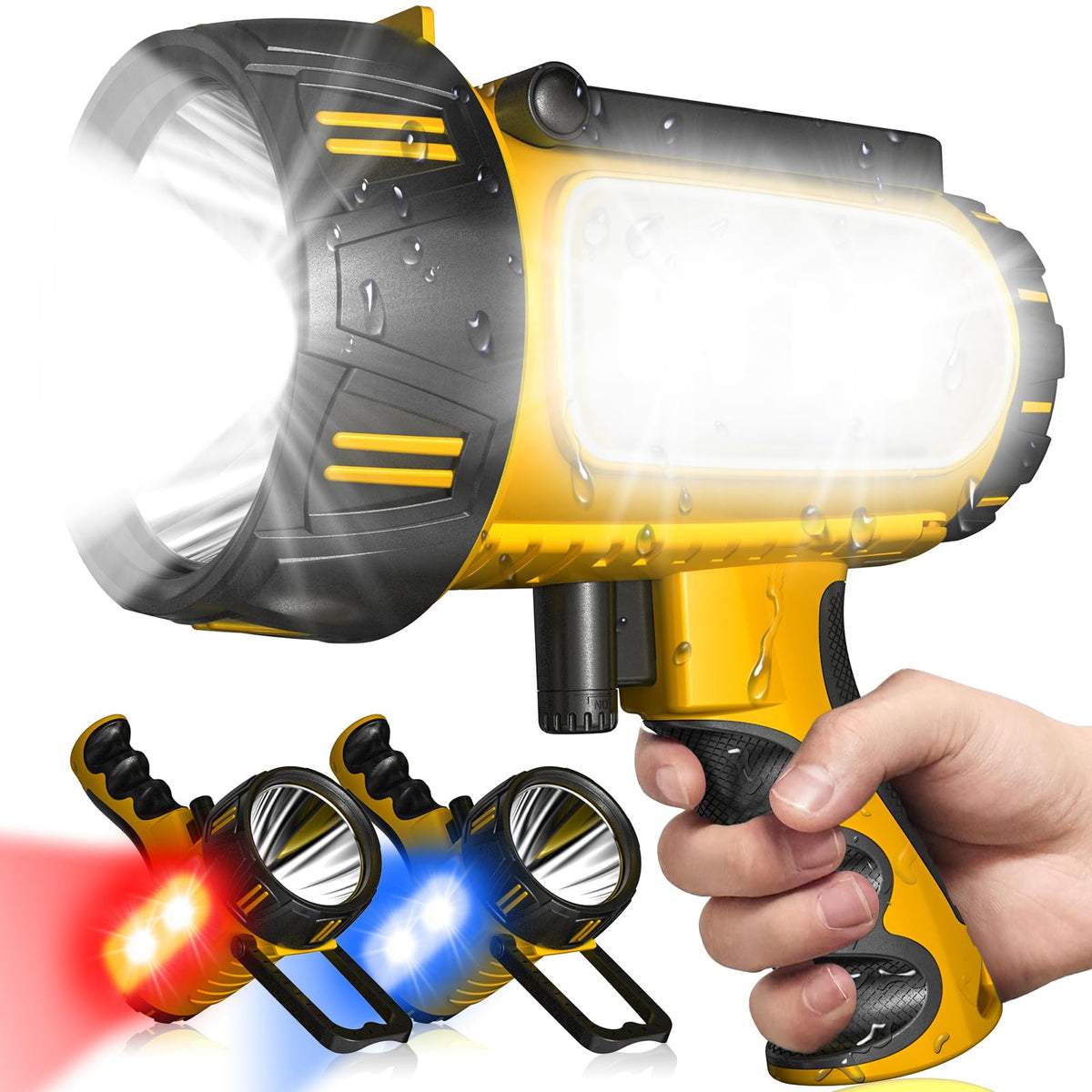 CHRMJERN spotlight ideal for camping and night running with bright flood beam.