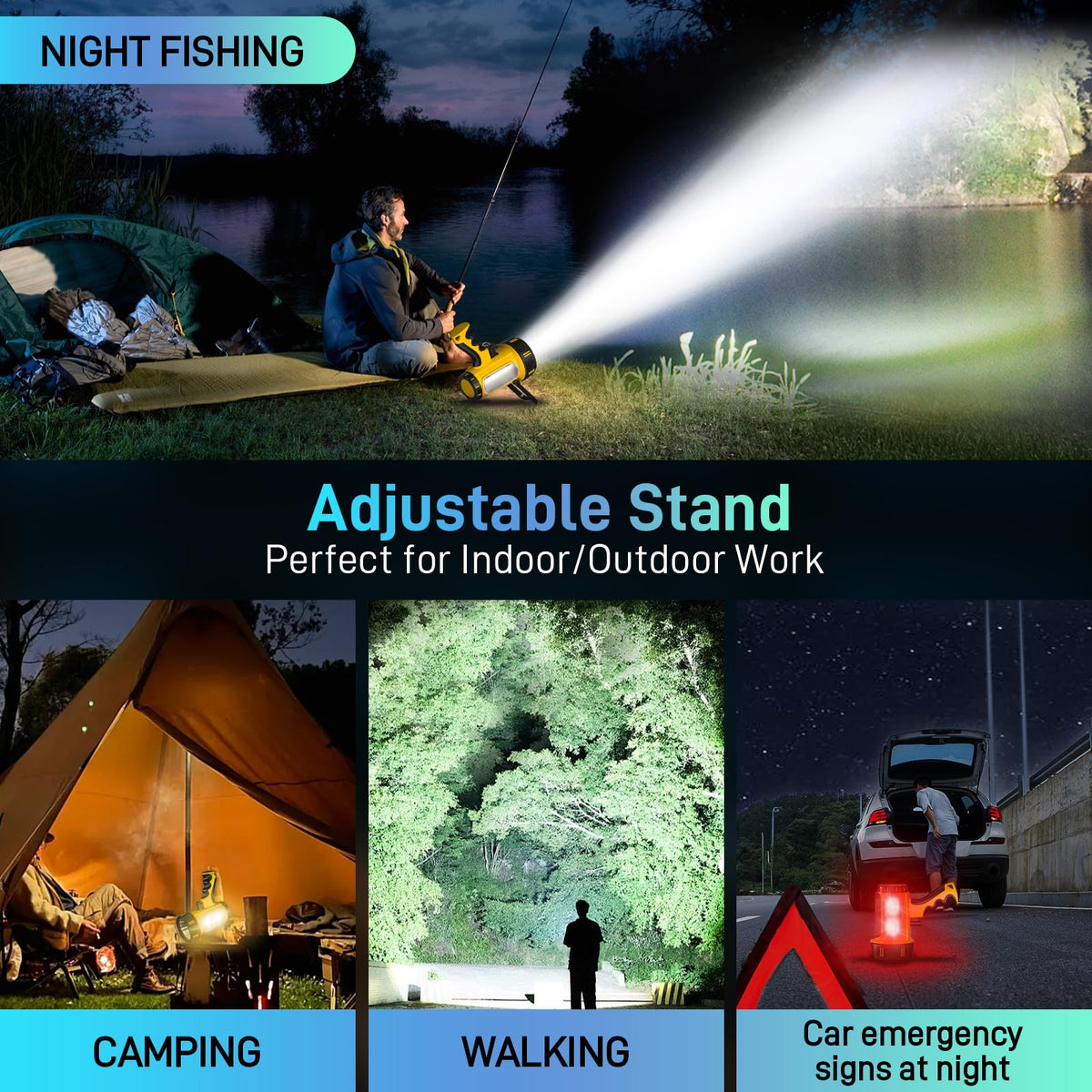CHRMJERN spotlight for hunting and boating with versatile flood lighting.