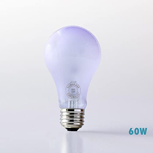 Closeup of Chromalux neodymium glass bulb showing balanced spectrum.