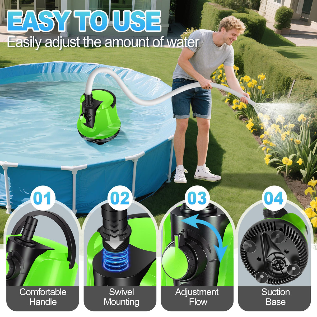 Chsuiwe electric pump includes four adapters for flexible connections