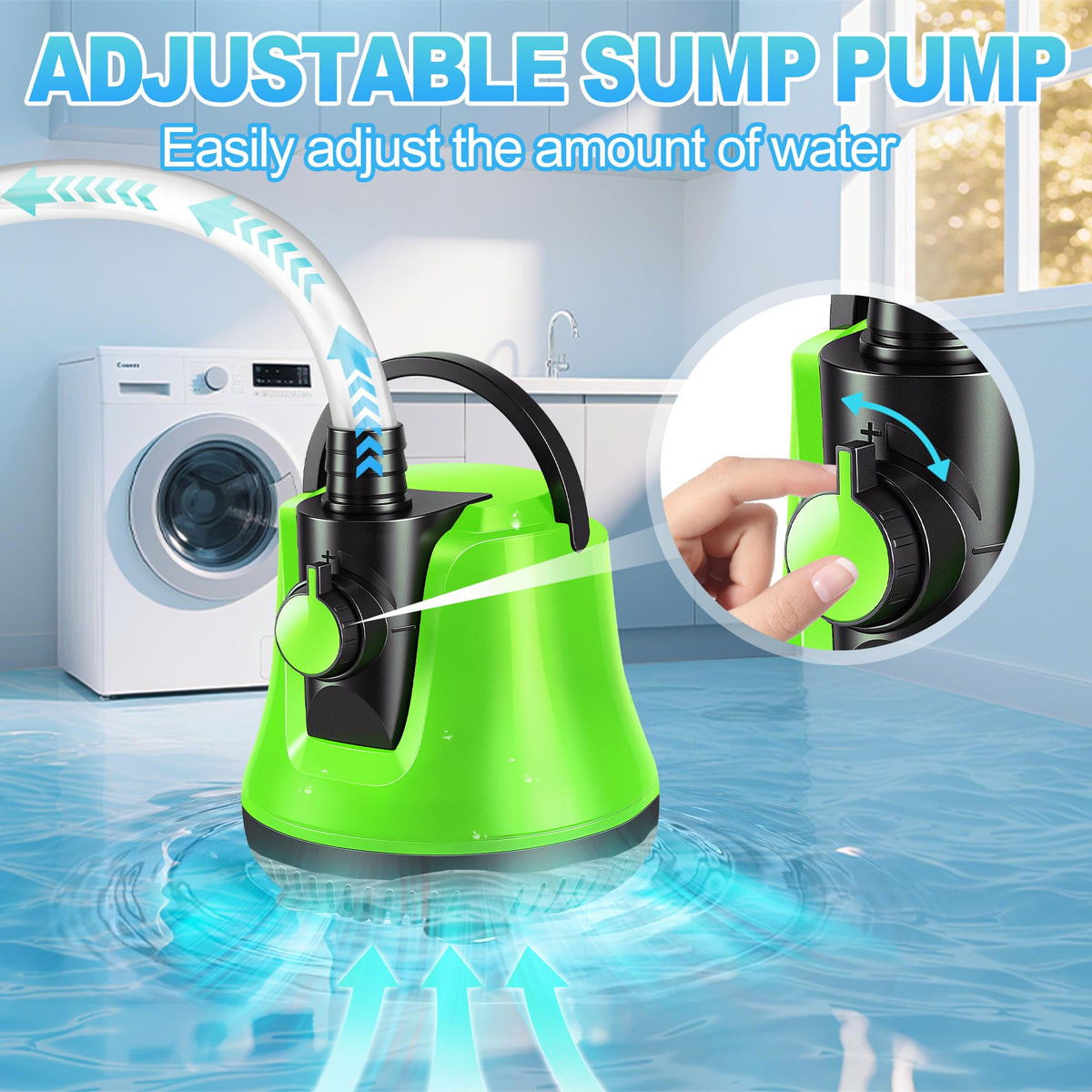 Chsuiwe pool cover pump with 10 ft hose for quick draining