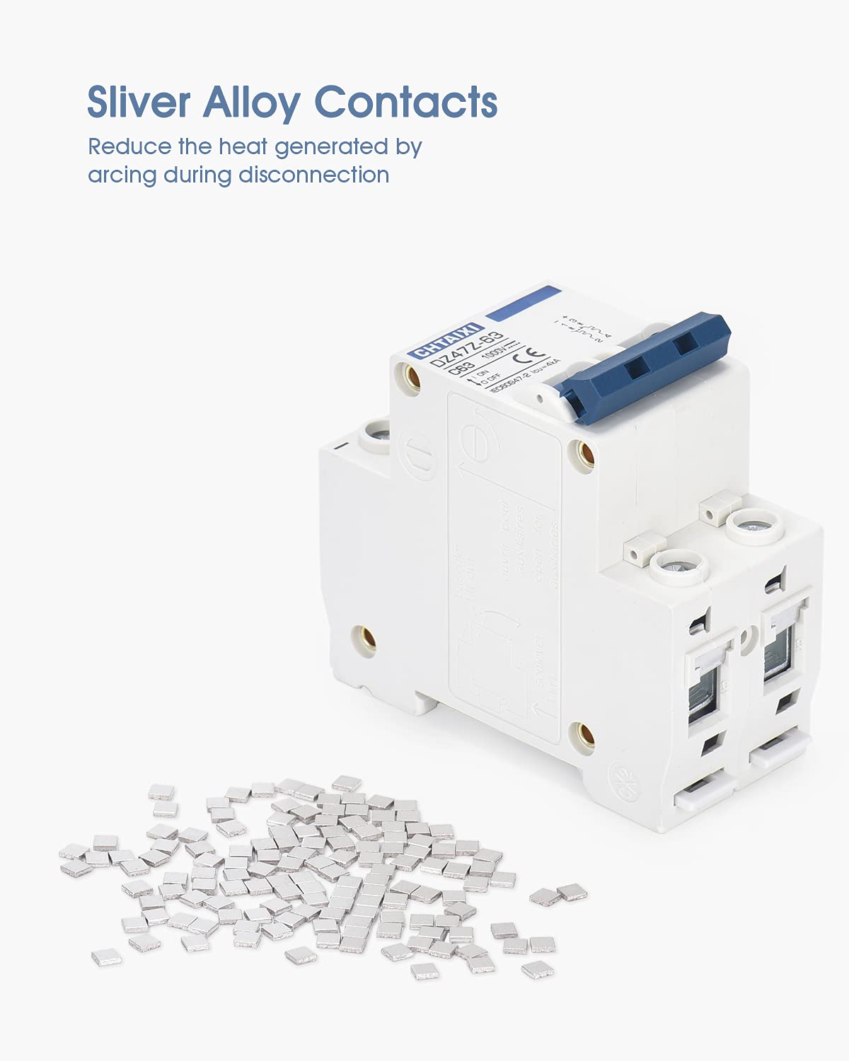 CHTAIXI DC MCB 1000V rating label indicating high-voltage suitability.