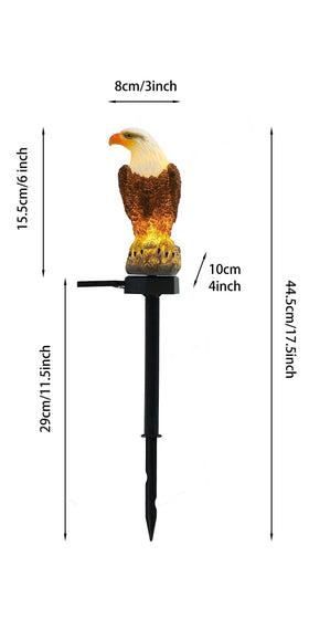 CHUANGFENG eagle statue lights at dusk for patio ambience.