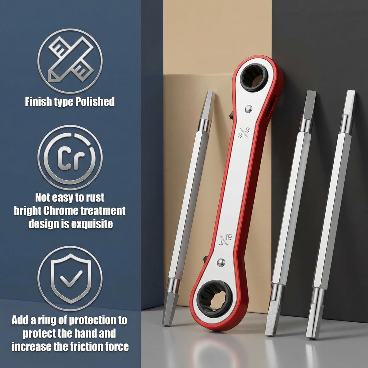 Chumia double-ended ratchet fits 3/8 and 7/16 inches