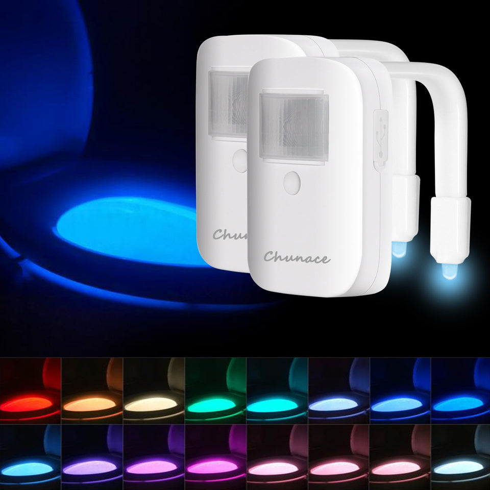 Chunace toilet night light 2pack guides you safely in the dark