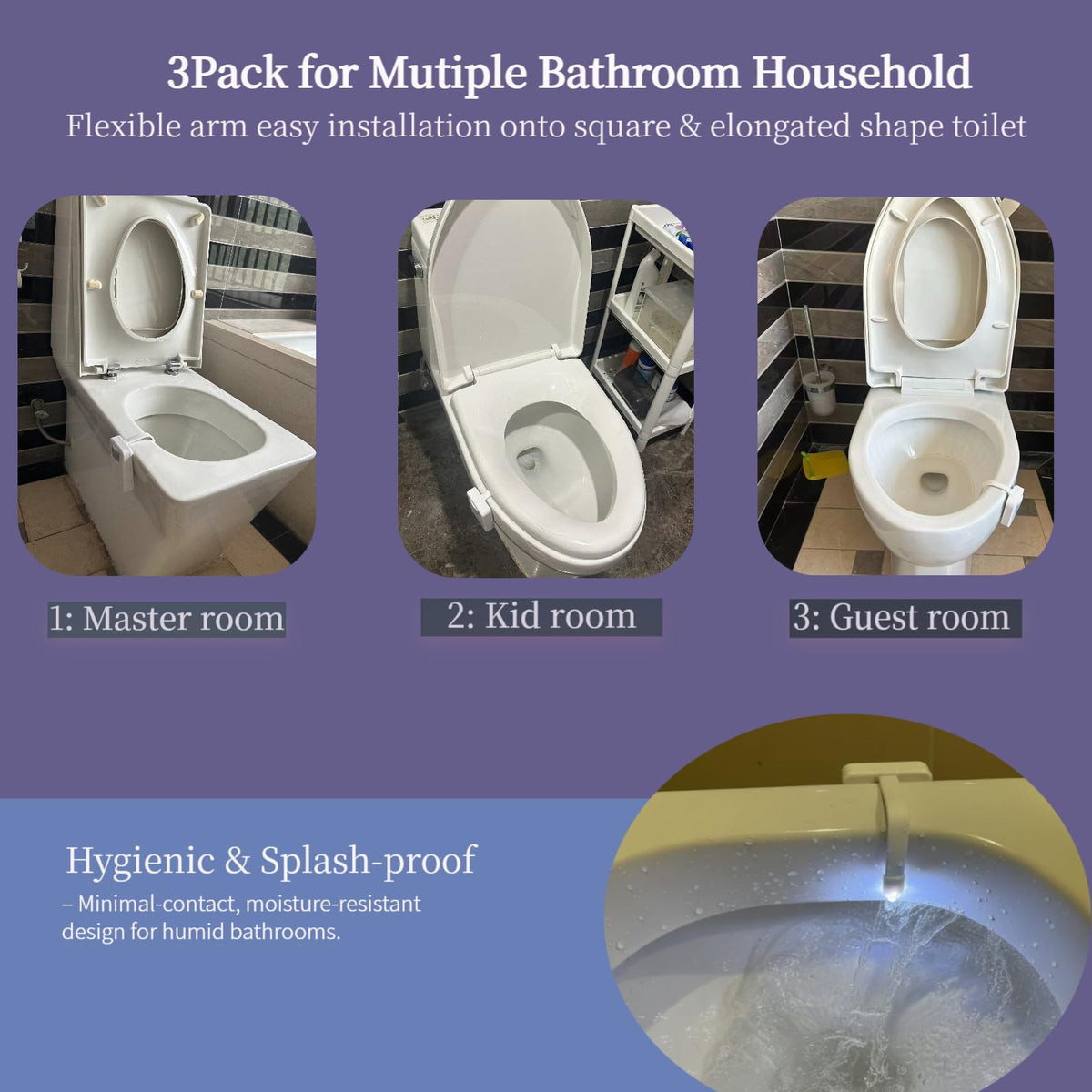 Chunace Night Light easy-install design fits most bowls securely