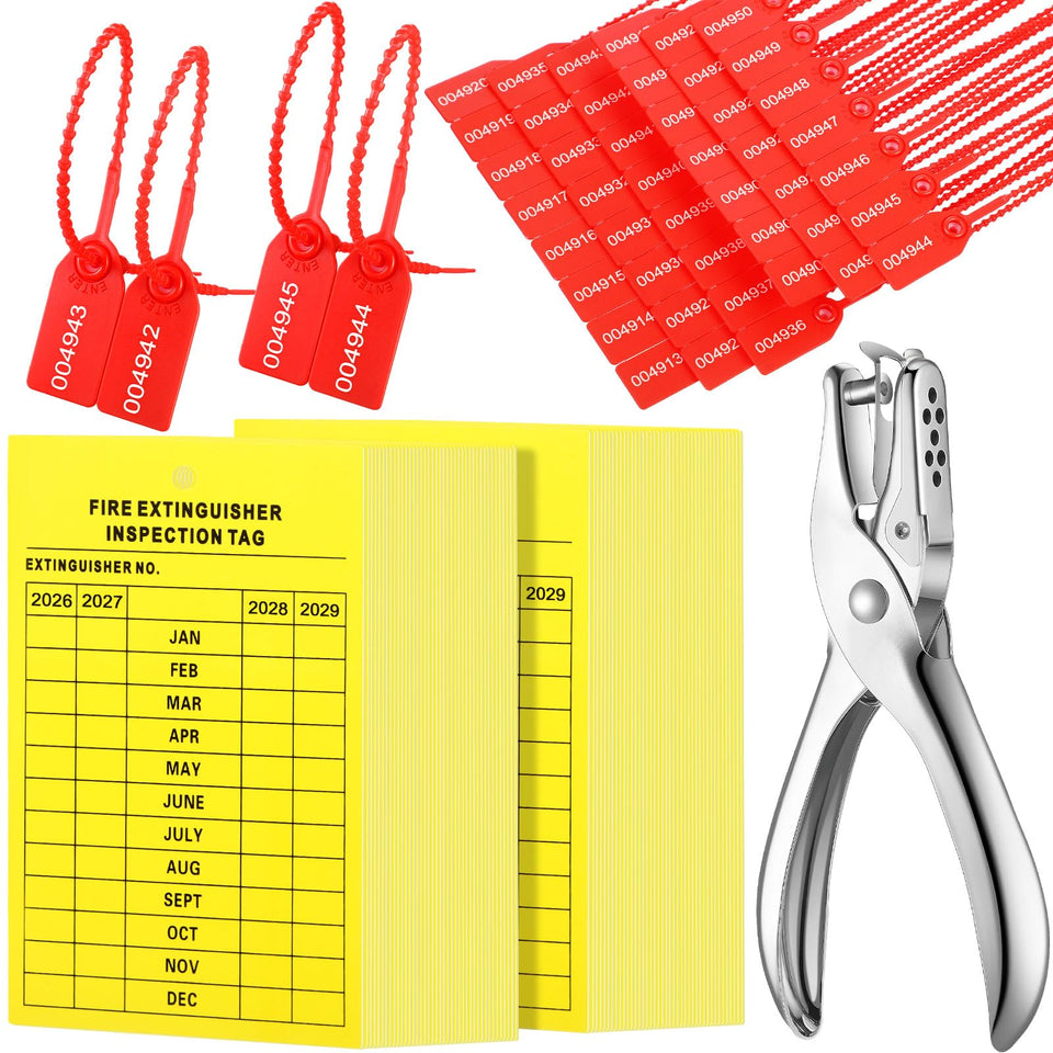 Chunful fire extinguisher inspection tags 2026-2029 in PVC for clear maintenance records.