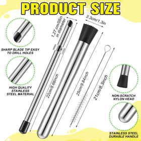 Chunful straw brush for quick straw hygiene maintenance
