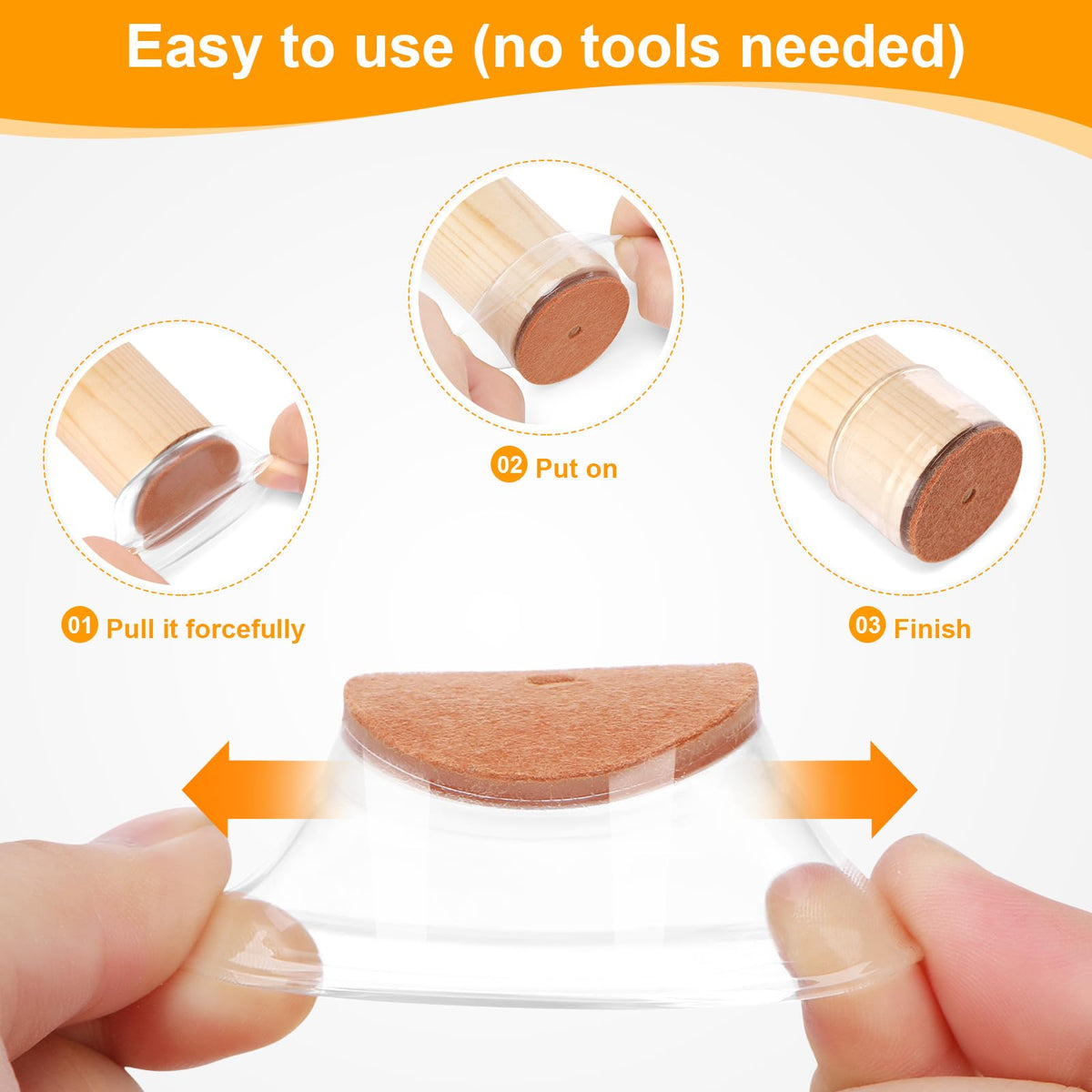CHUNZEXI noise-reduction chair feet pads help glide smoothly on surfaces.