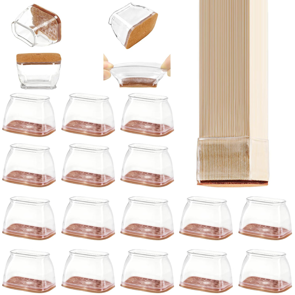CHUNZEXI rectangle chair leg protectors packaging view showing 24-pack for easy floor protection