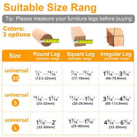 CHUNZEXI silicone felt pad round cap reduces noise and friction during chair movement.