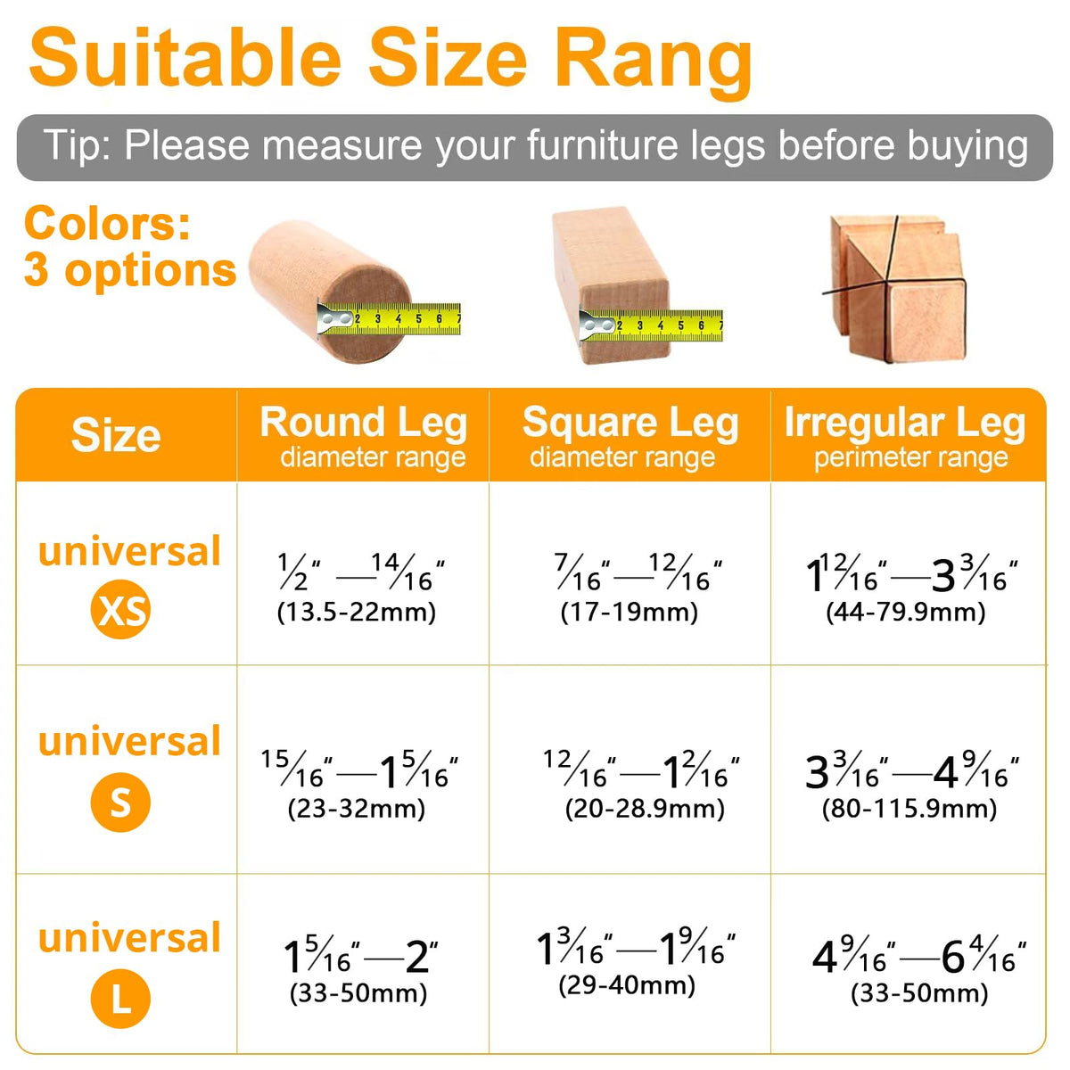 CHUNZEXI square chair leg protector cap fits square feet with smooth glide.