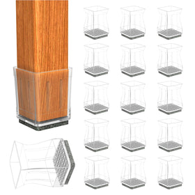 CHWM packaged clear square chair leg protectors for quick setup and floor protection