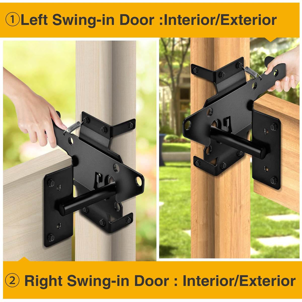CHXLQQX self-locking latch for inward-swing gate with sturdy steel finish