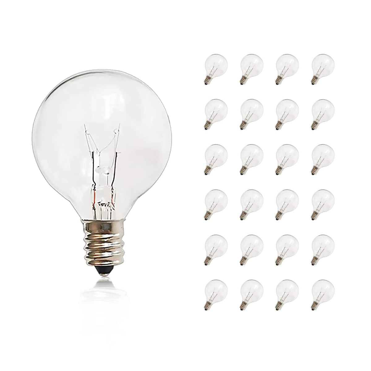 CHYSUPER G40 bulbs with clear globe for a classic festive glow