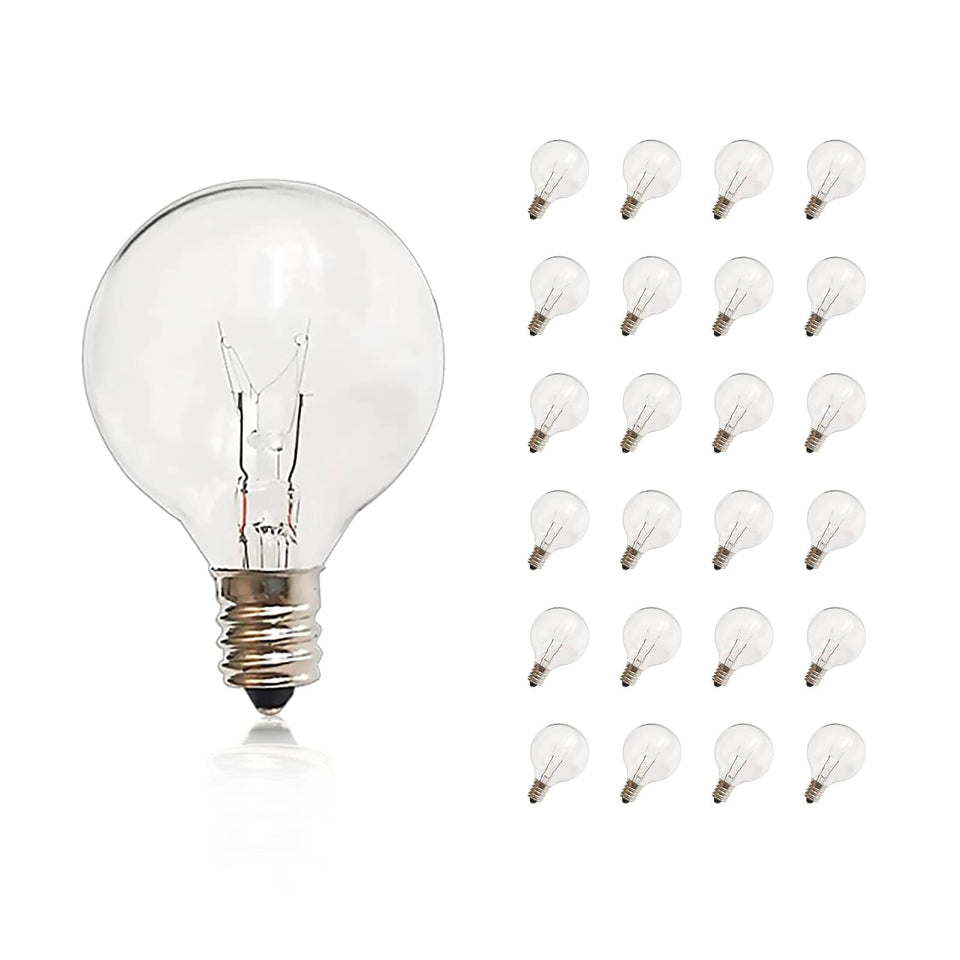 CHYSUPER G40 bulbs with clear globe for a classic festive glow