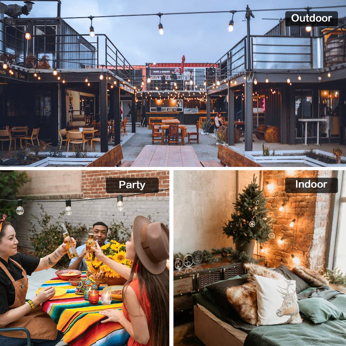 CHYSUPER G40 outdoor string lights ready for patio decor