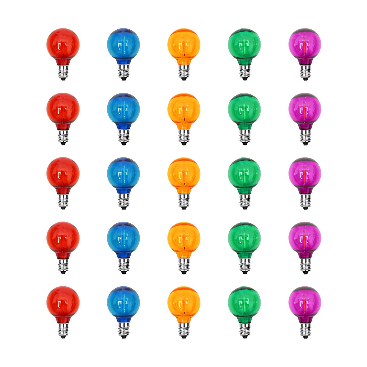 CHYSUPER G40 multicolor bulbs in a pack for vibrant outdoor décor