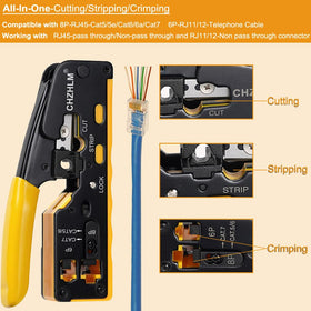 CHZHLM RJ45 crimp tool mini design fits comfortably in hand